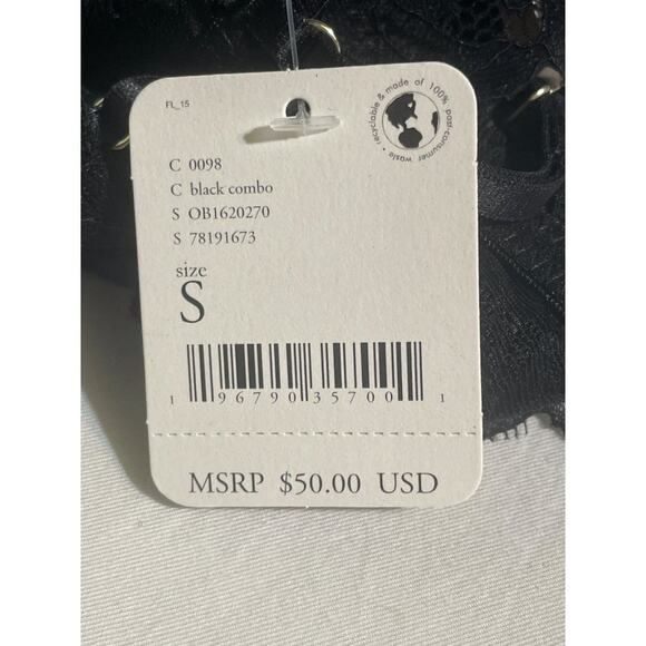 FREE PEOPLE Intimates Bralette Womens Everyday Lace Longline Black Size Small - Picture 12 of 13